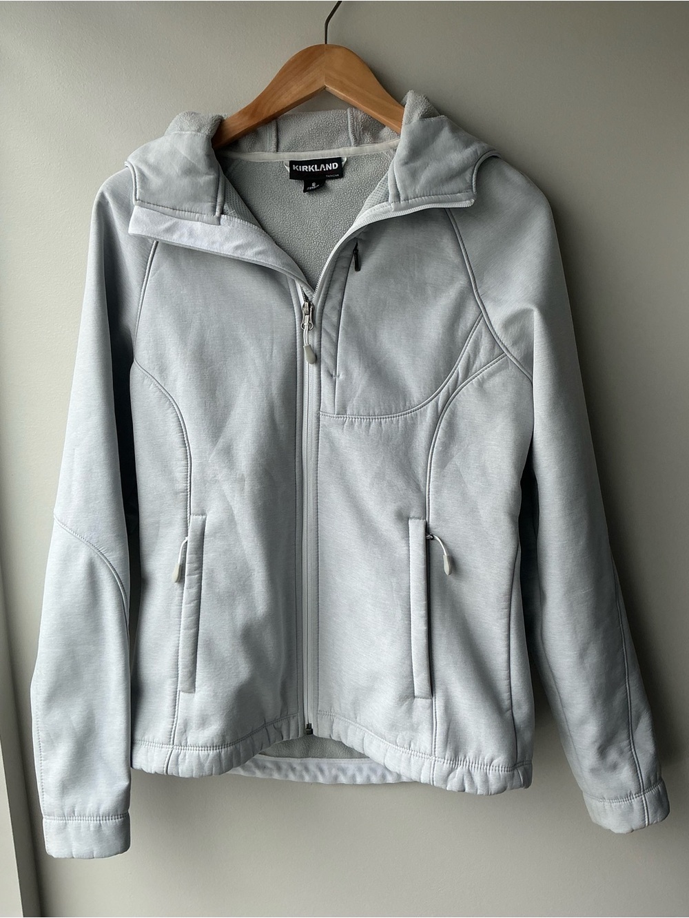 Gray soft shell winter coat